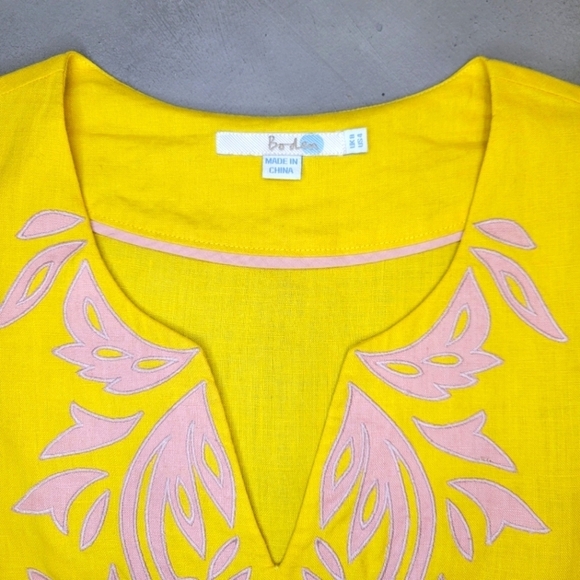 [Like New] Boden 100% Linen Keyhole Neck 3/4 Sleeve Tunic Size 4 - Picture 4 of 9